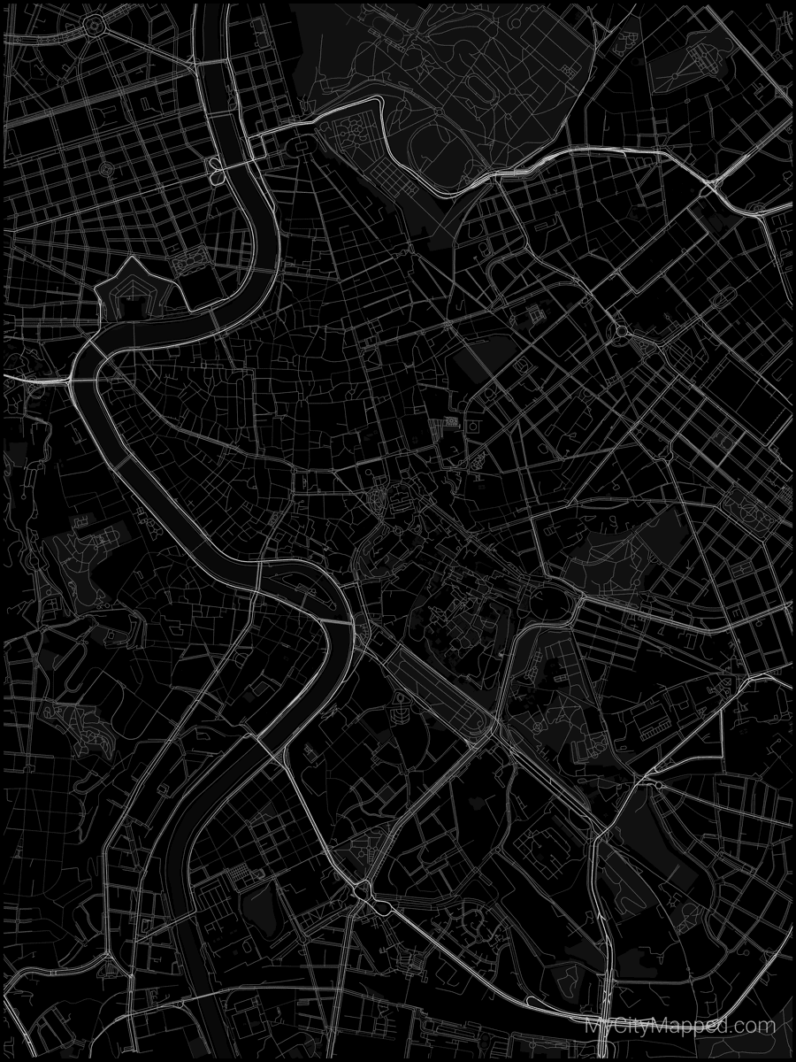 Rome city map poster — custom Rome map wall art